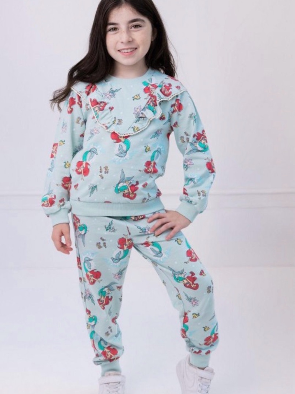 Disney Princess Quilted Sweatshirt Pants Set Toddler Tiana Ariel Belle Size 5T